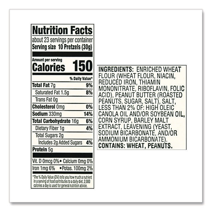 Peanut Butter Filled Pretzel Nuggets, 44 oz Canister