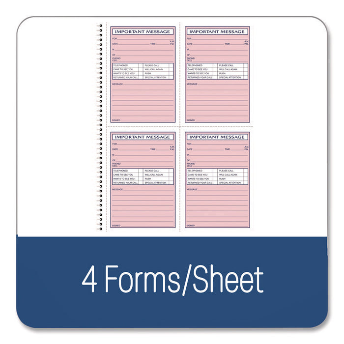 Important Message Book, Two-Part Carbonless, 4 Forms/Sheet, 200 Forms Total
