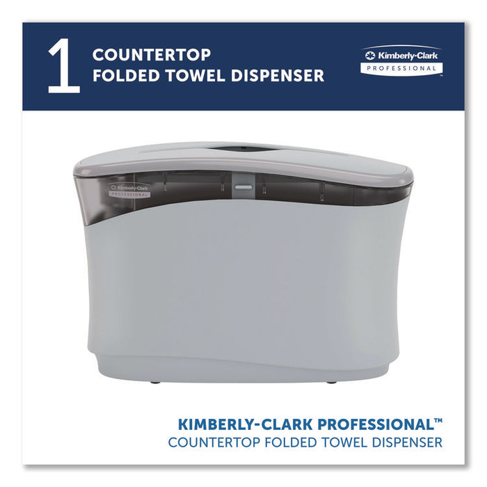 Countertop Folded Towel Dispenser, 13.3 x 5.2 x 9, Gray