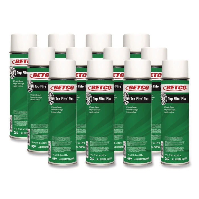 Top Flite Plus All-Purpose Cleaner, 19 oz Aerosol Can, 12/Carton