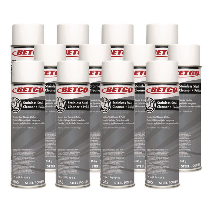 Stainless Steel Cleaner and Polish, 16 oz Aerosol Spray, 12/Carton