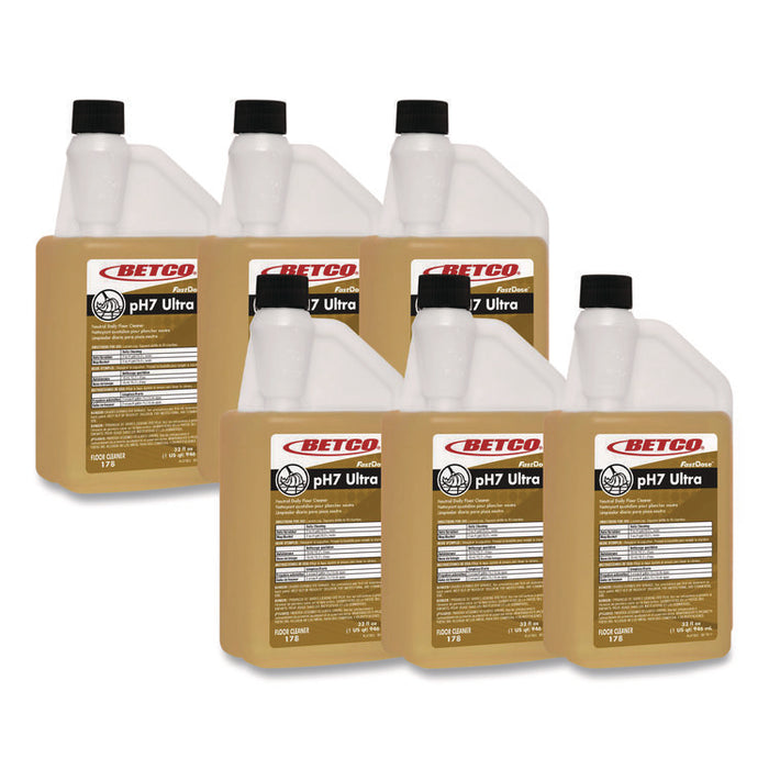 pH7 Ultra Floor Cleaner, Lemon Scent, 32 oz Bottle, 6/Carton