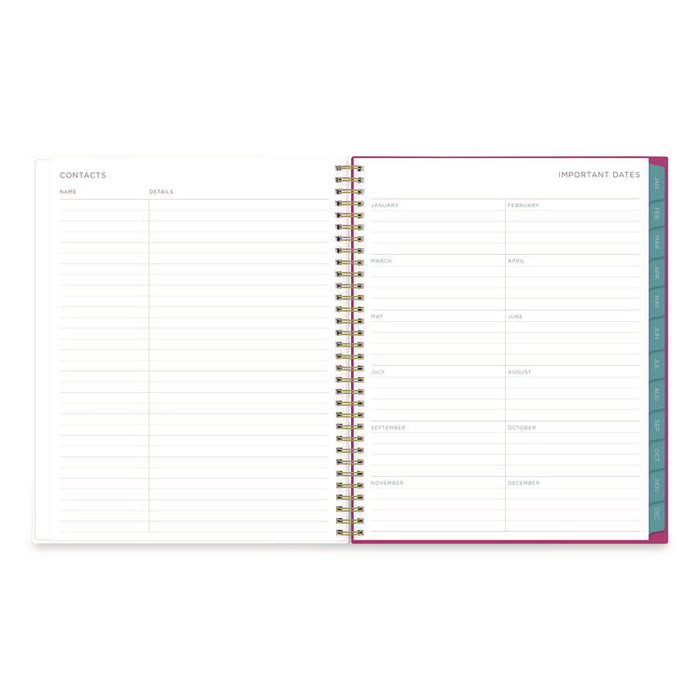 Kelly Ventura Magenta Bloom Weekly/Monthly Planner, Floral Artwork, 11 x 8.5, Multicolor Cover, 12-Month (Jan to Dec): 2026
