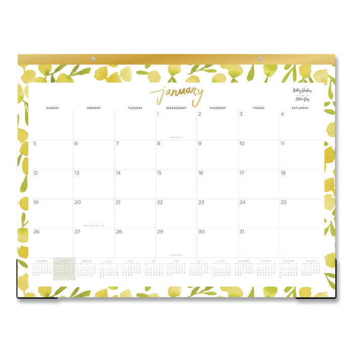 Mimosa Monthly Desk Pad Calendar, 22 x 17, Lemon Artwork, White/Yellow/Green Sheets, 12-Month (Jan to Dec): 2026