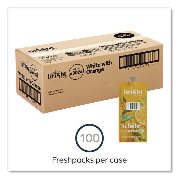 Tea Freshpack Pods, White with Orange, 0.05 oz, 100/Carton