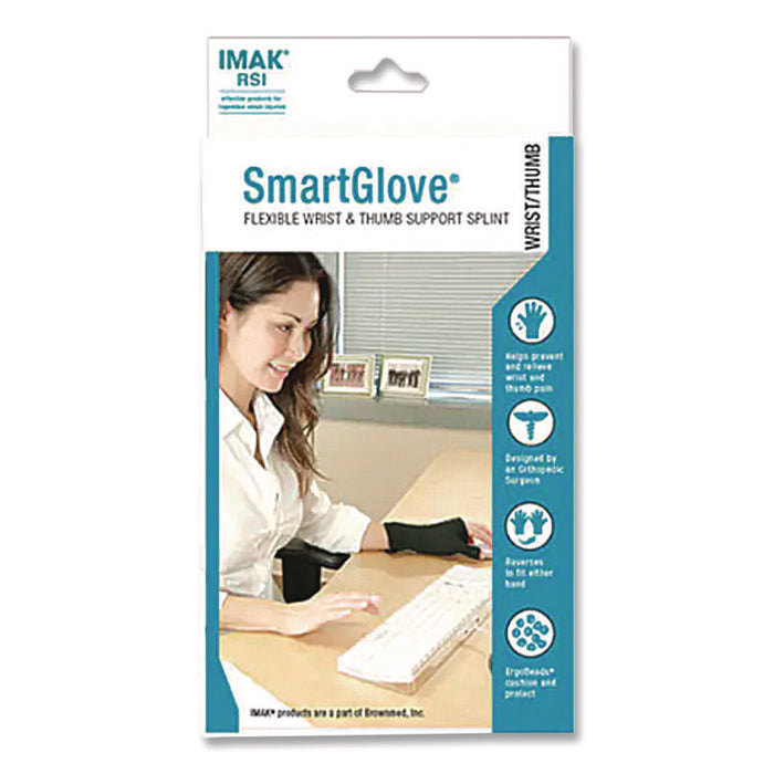 SmartGlove Flexible Wrist and Thumb Support Splint, Small, Fits Left Hand/Right Hand, Black