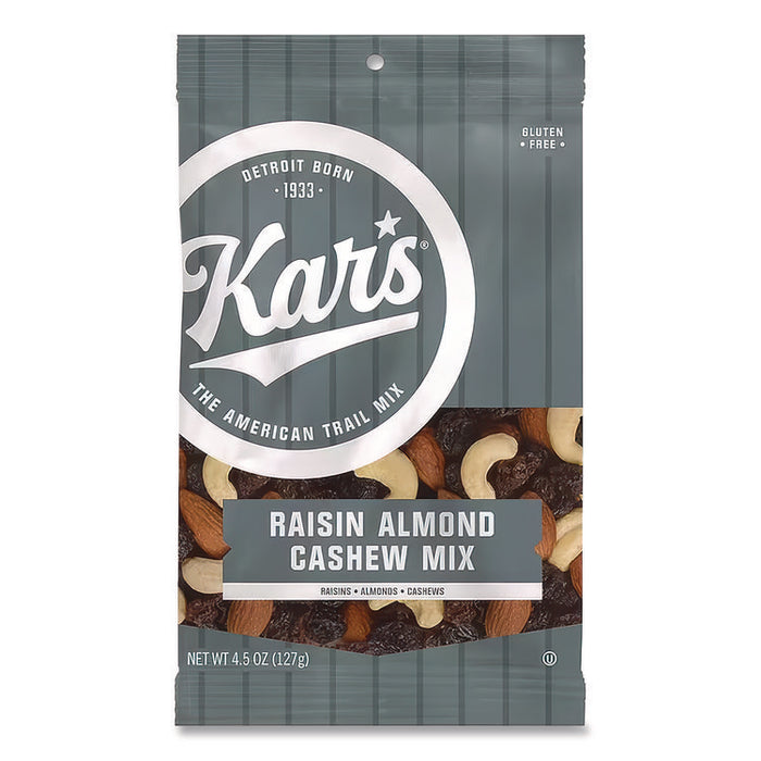 Fresh Harvest Trail Mix, Raisin Almond Cashew, 4.5 oz Bag, 12/Box