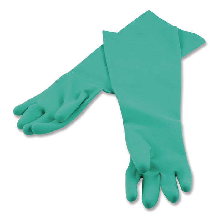 Nitrile Dishwashing Gloves, 21" Long, Large, Green, Pair