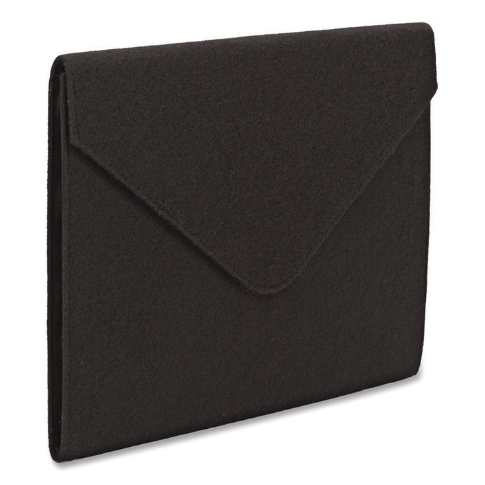 Soft Touch Cloth Expanding Files, 2" Expansion, 1 Section, Snap Closure, Letter Size, Black