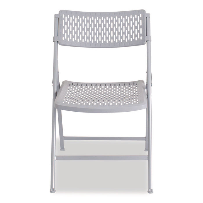 AirFlex Series Premium Polypropylene Folding Chair, Supports 1,000 lbs, 17.25" Seat Height, Platinum Seat/Back/Base, 4/Carton