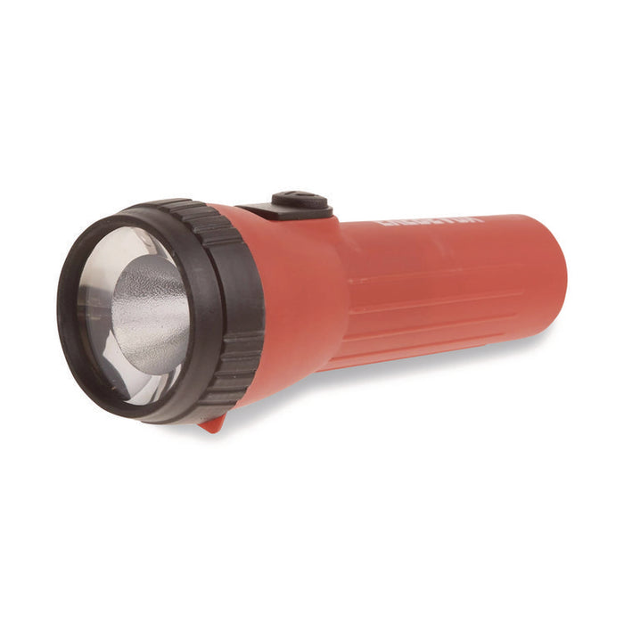 Industrial General Purpose LED Flashlight, 2 D Batteries (Sold Separately), Red
