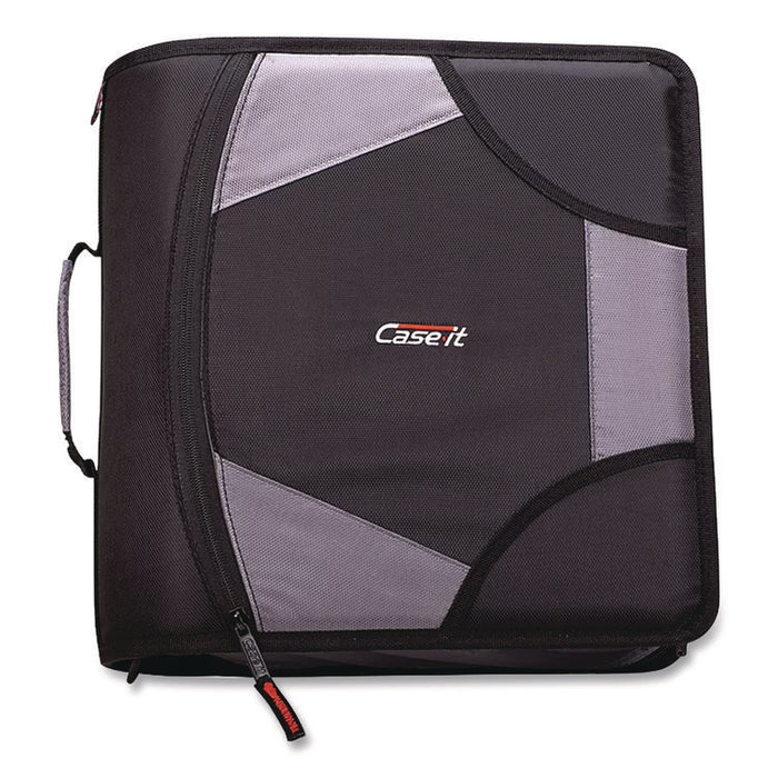 King Size Mighty Zip Tab Binder, 3 Rings, 4" Capacity, 11 x 8.5, Black