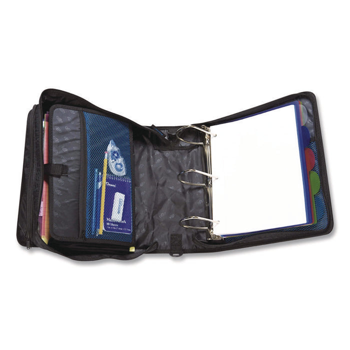 King Size Mighty Zip Tab Binder, 3 Rings, 4" Capacity, 11 x 8.5, Red