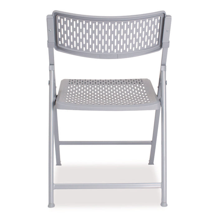AirFlex Series Premium Polypropylene Folding Chair, Supports 1,000 lbs, 17.25" Seat Height, Platinum Seat/Back/Base, 4/Carton