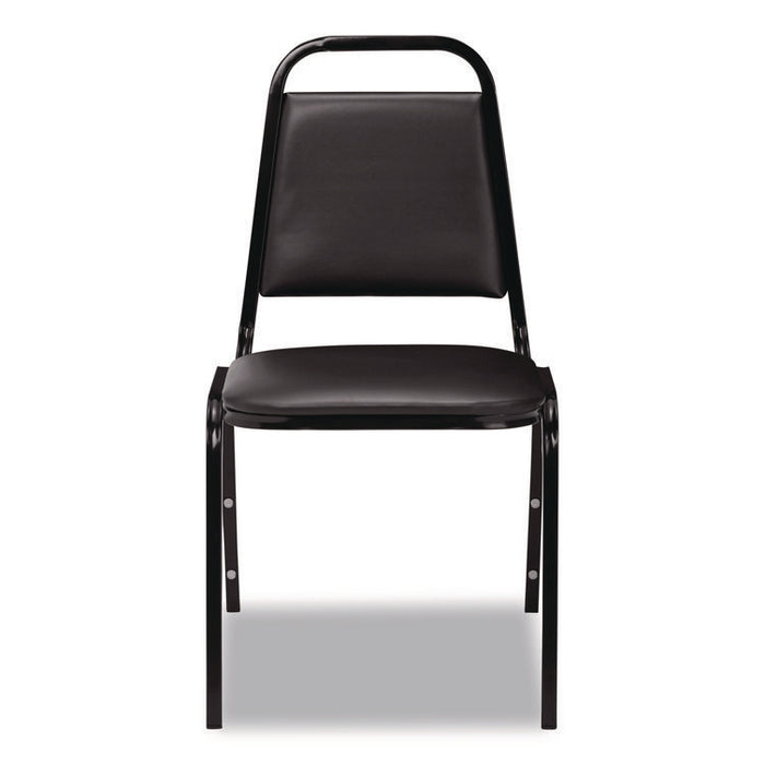 9100 Series Vinyl Upholstered Stack Chair, Supports Up to 300 lbs, 18" Seat Height, Black Seat/Back/Base, 4/Carton
