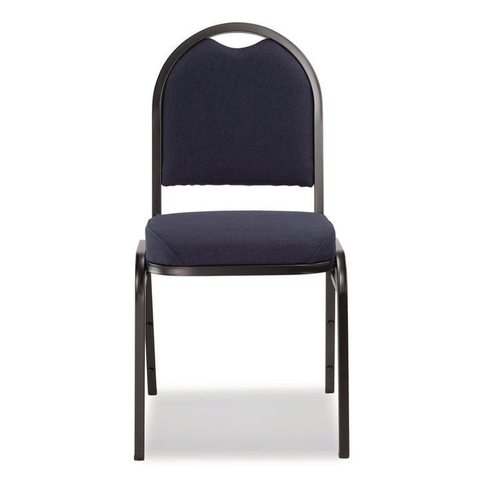 9200 Series Premium Upholstered Stack Chair, Fabric, Supports 500 lbs, 19" Seat Ht, Midnight Blue Seat/Back, Black Base, 2/Pk