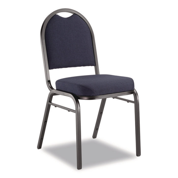 9200 Series Premium Upholstered Stack Chair, Fabric, Supports 500 lbs, 19" Seat Ht, Midnight Blue Seat/Back, Black Base, 2/Pk