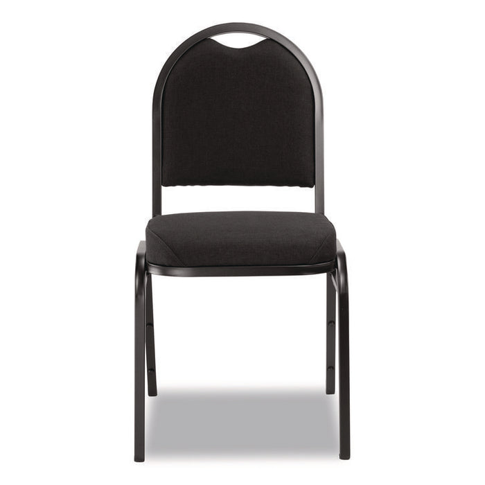 9200 Series Premium Upholstered Stack Chair, Fabric, Supports 500 lb,19" Seat Height, Ebony Black Seat/Back, Black Base, 2/PK