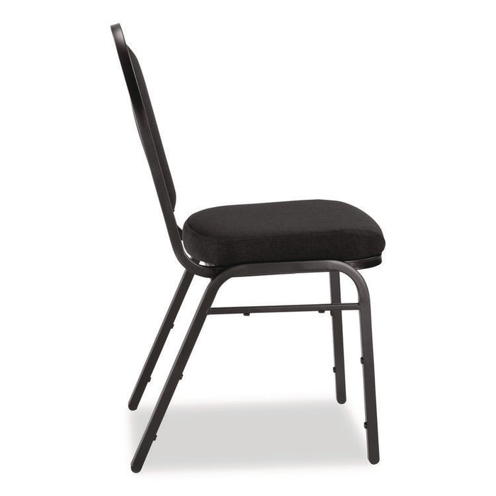 9200 Series Premium Upholstered Stack Chair, Fabric, Supports 500 lb,19" Seat Height, Ebony Black Seat/Back, Black Base, 2/PK