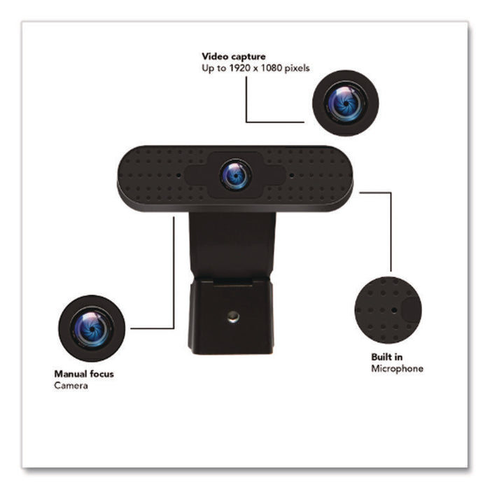 OTM Basics Webcam, 1920 pixels x 1080 pixels, 2 Mpixels, Black