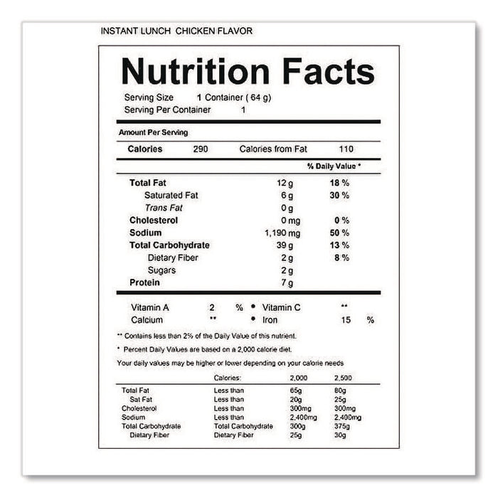 Instant Lunch, Chicken, 2.25 oz Cups, 12/Carton