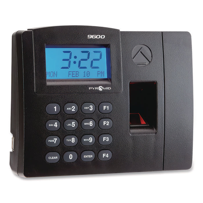 TimeTrax Elite Biometric Time Clock, 50 Employees, Black