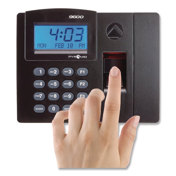 TimeTrax Elite Biometric Time Clock, 50 Employees, Black