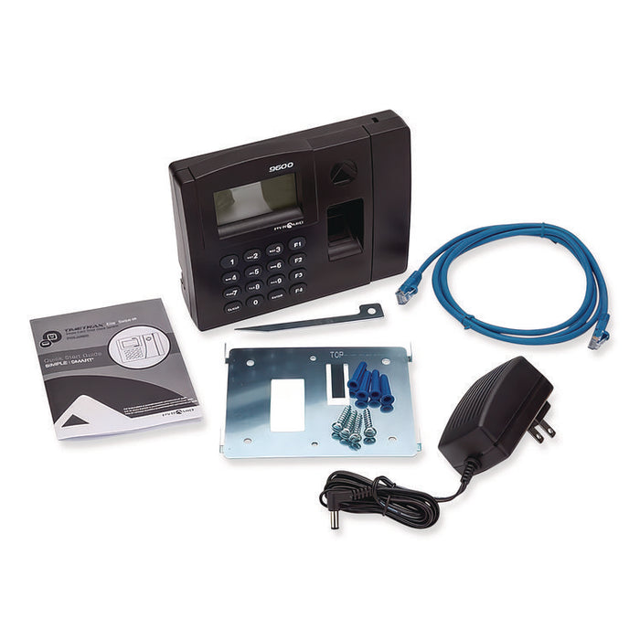 TimeTrax Elite Biometric Time Clock, 50 Employees, Black