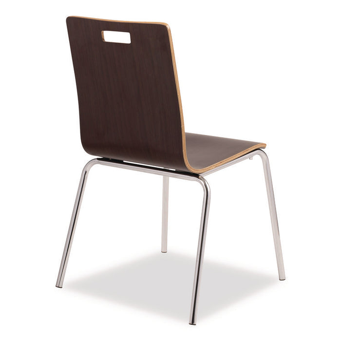 Bushwick Series Bentwood Chair, Supports Up to 500 lb, 18" Seat Height, Espresso Seat, Espresso Back, Chrome Base, 4/Carton