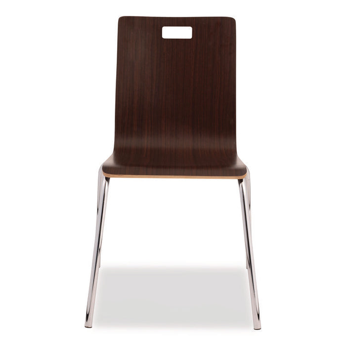 Bushwick Series Bentwood Chair, Supports Up to 500 lb, 18" Seat Height, Espresso Seat, Espresso Back, Chrome Base, 4/Carton
