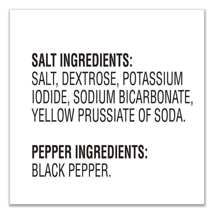 Salt and Pepper Shaker Combo, 4 oz Salt Dispenser and 1.5 oz Pepper Dispenser