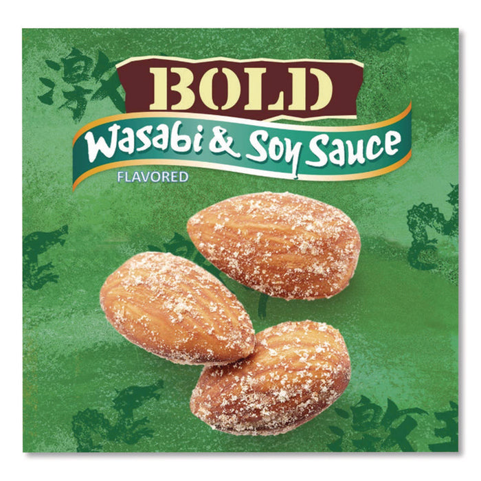 Wasabi and Soy Sauce Flavored Almonds, 4 oz Bag, 12 Bags/Box