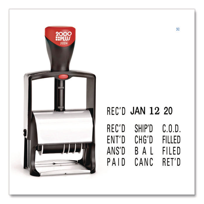 Classic Line Message Dater, Self-Inking, 12 Phrases, 5 Years, 1.75 x 0.25, Black
