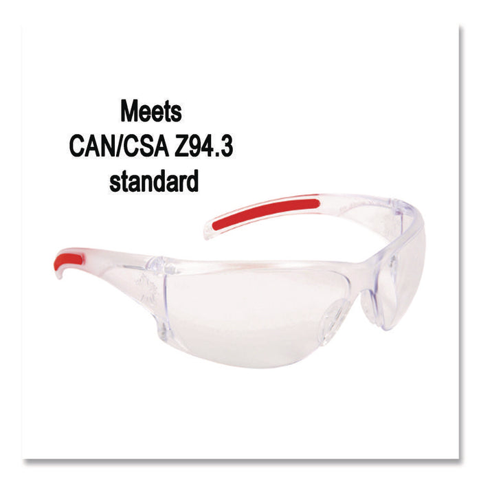 Hulk HK1 Series Safety Glasses, Clear/Red Full Frame, Clear Dual Lens