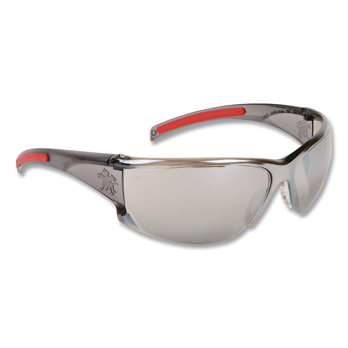 Hulk HK1 Series Safety Glasses, Smoke/Red Full Frame, Mirrored Silver Dual Lens