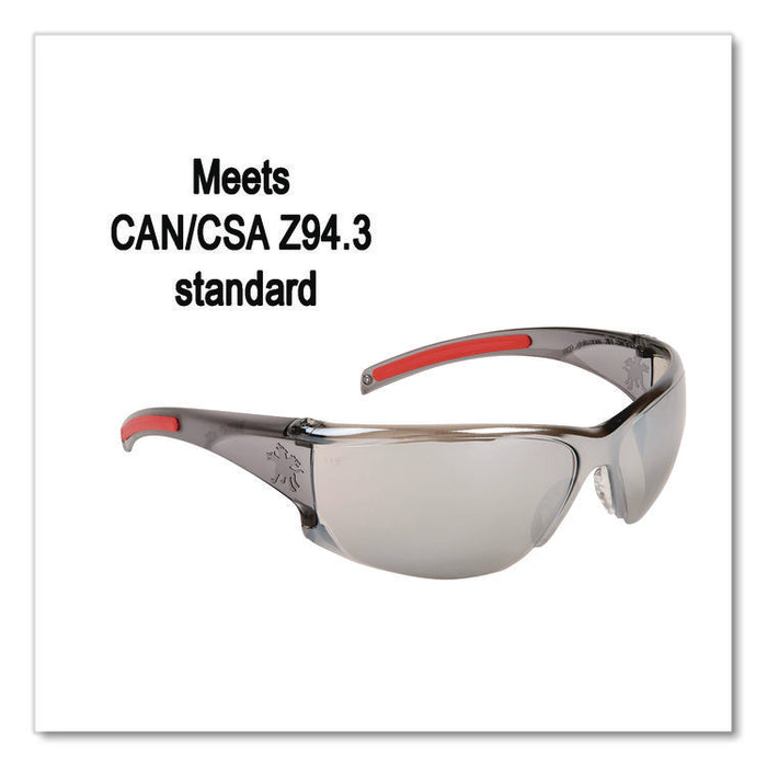 Hulk HK1 Series Safety Glasses, Smoke/Red Full Frame, Mirrored Silver Dual Lens