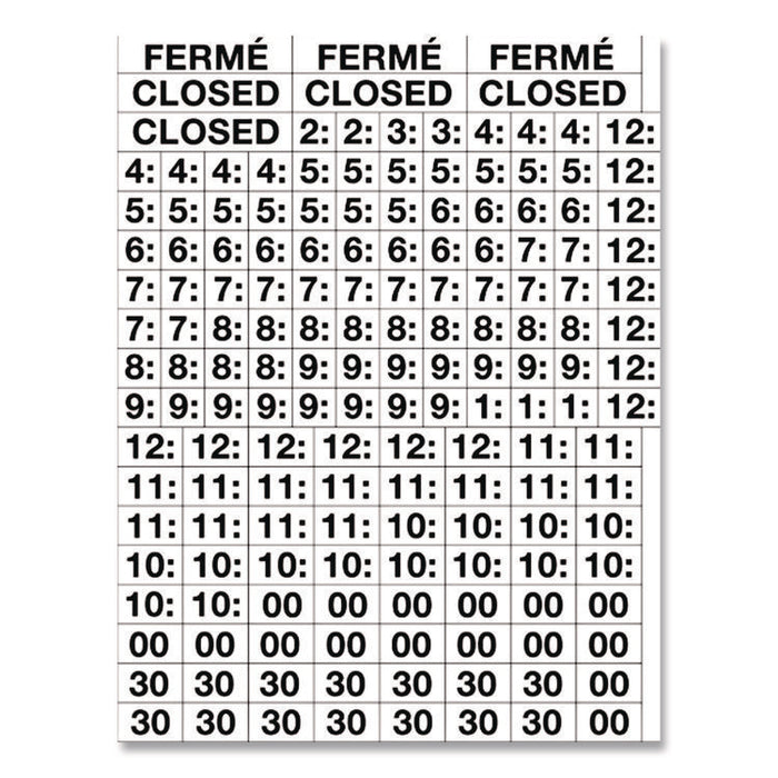 Open/Closed Business Hours Sign Kit, 8 x 12, Red