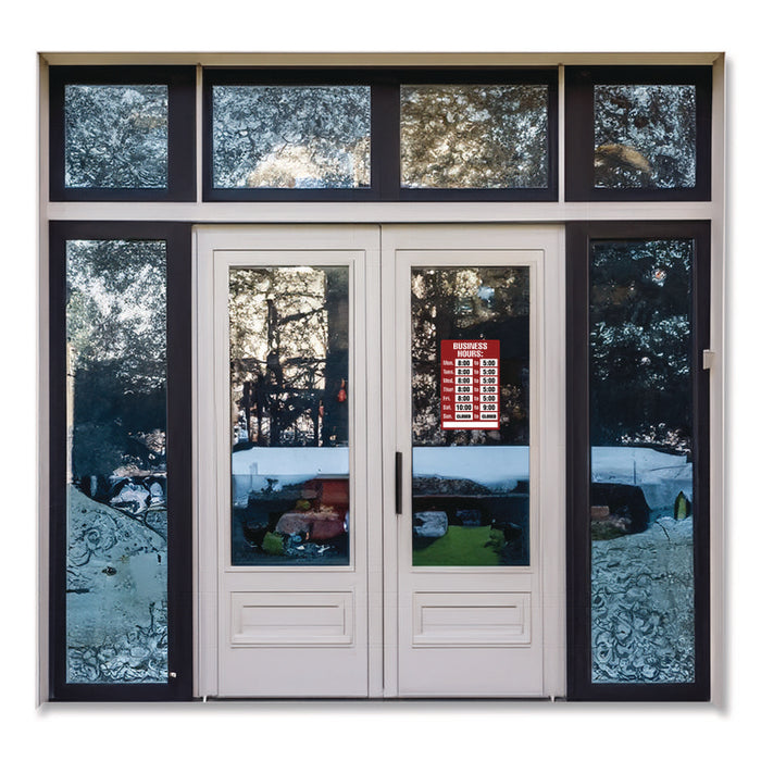 Open/Closed Business Hours Sign Kit, 8 x 12, Red