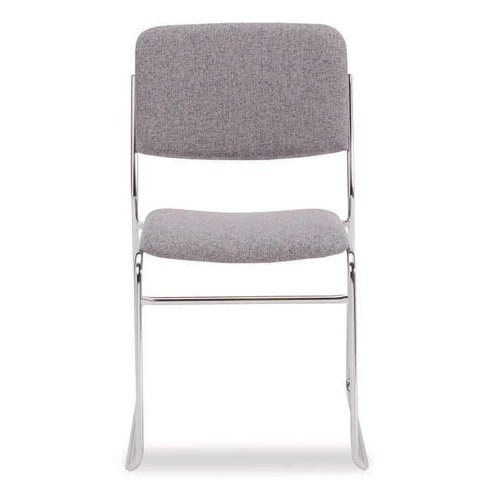 8600 Series Fabric Padded Signature Stack Chair, Supports Up to 500 lb, 19" Seat Height, Gray Seat/Back, Chrome Base, 2/Pack