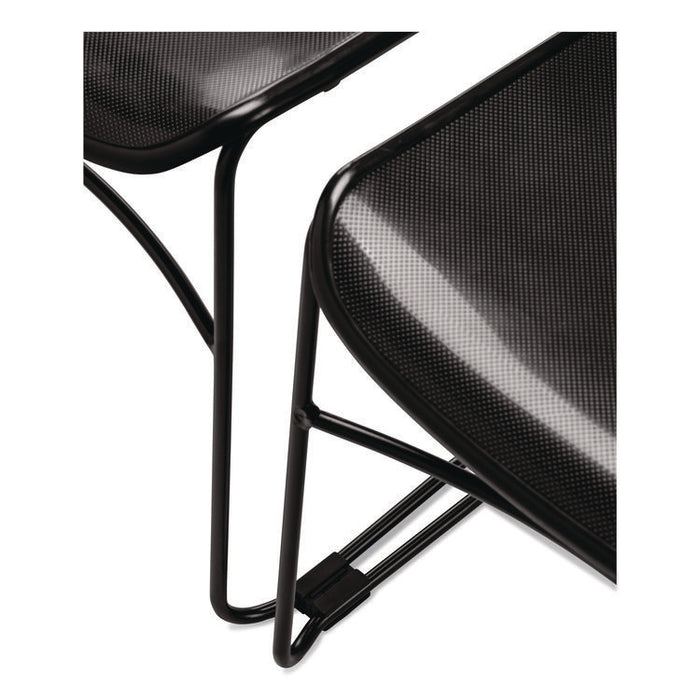 850 Series Multi-Purpose Ultra Compact Stack Chair, Supports 300 lbs, 17" Seat Height, Navy Seat/Back, Black Base, 4/Carton