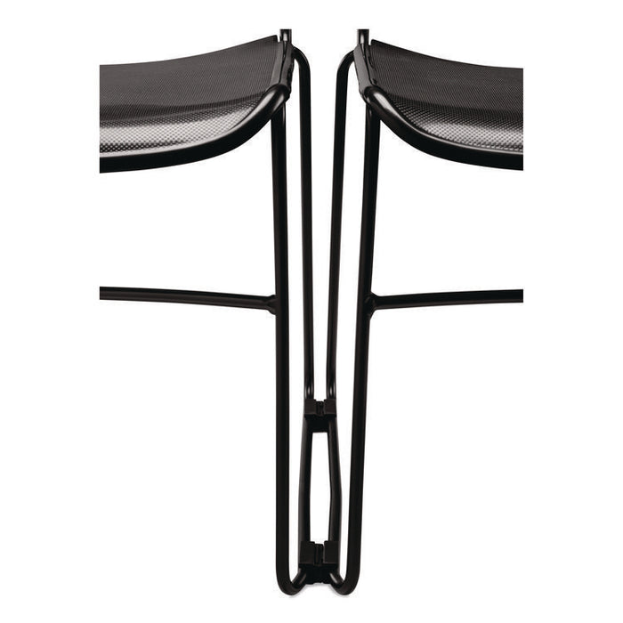 850 Series Multi-Purpose Ultra Compact Stack Chair, Supports 300 lbs, 17" Seat Height, Navy Seat/Back, Black Base, 4/Carton