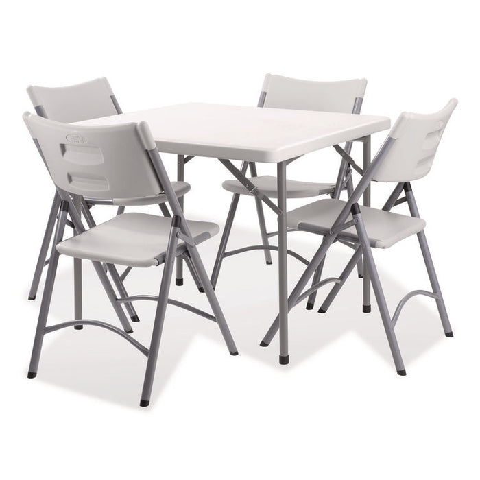 Heavy-Duty Folding Table/Folding Chair Set, 36" x 36" x 29.5", Speckled Gray Top, Gray Legs, 4/Carton, 2 Carton/Bundle