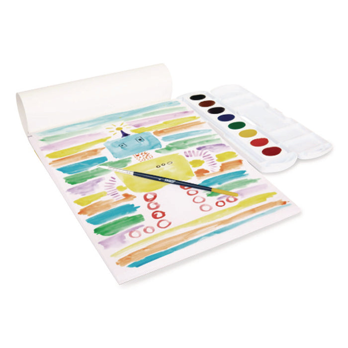 Watercolor Paper Pad, White/Multicolor Cover, Unruled, (30) White 9 x 12 Sheets