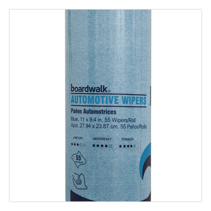 Automotive Shop Towel Rolls, 9.4 x 11, Blue, 55/Roll, 30 Rolls/Carton