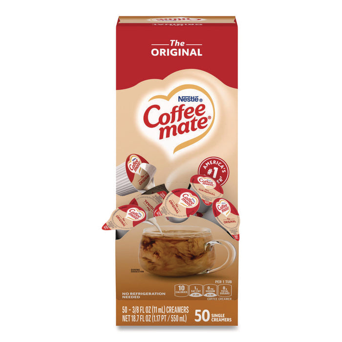 Liquid Coffee Creamer, Original, 0.38 oz Mini Cups, 50/Box