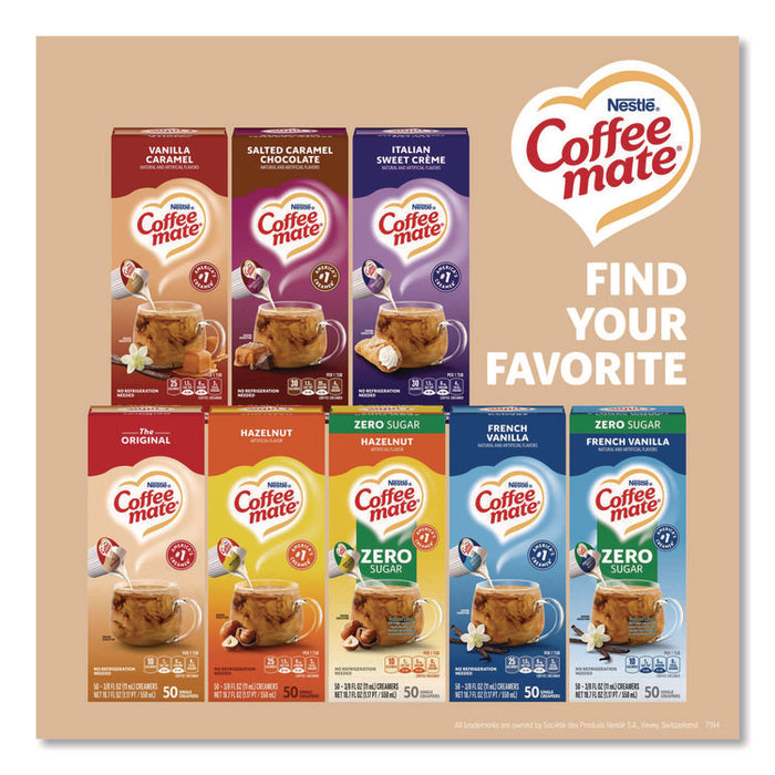 Liquid Coffee Creamer, Original, 0.38 oz Mini Cups, 50/Box