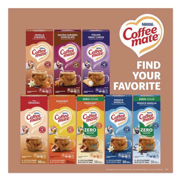 Liquid Coffee Creamer, Cafe Mocha, 0.38 oz Mini Cups, 50/Box