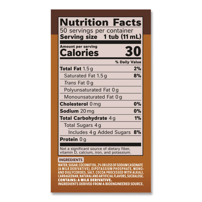 Liquid Coffee Creamer, Snickers, 0.38 oz Mini Cups, 200/Carton