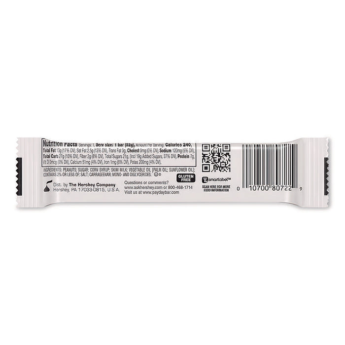 PayDay Chewy Candy Bars, Peanut Caramel, 1.85 oz, 24/Box