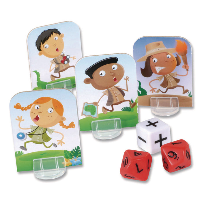 Math Island Addition and Subtraction Game, 2 to 4 Players, Grades 1 to 4, 8 Pieces